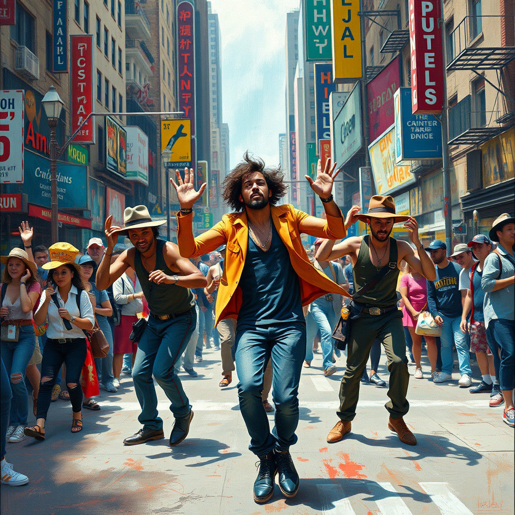 Street Performers in an Urban Landscape