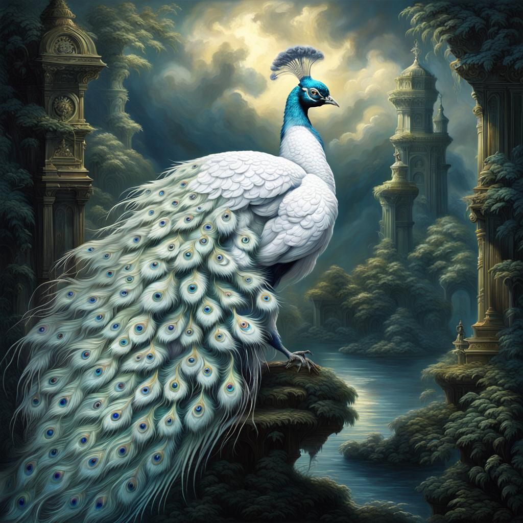 "An epic White Peacock