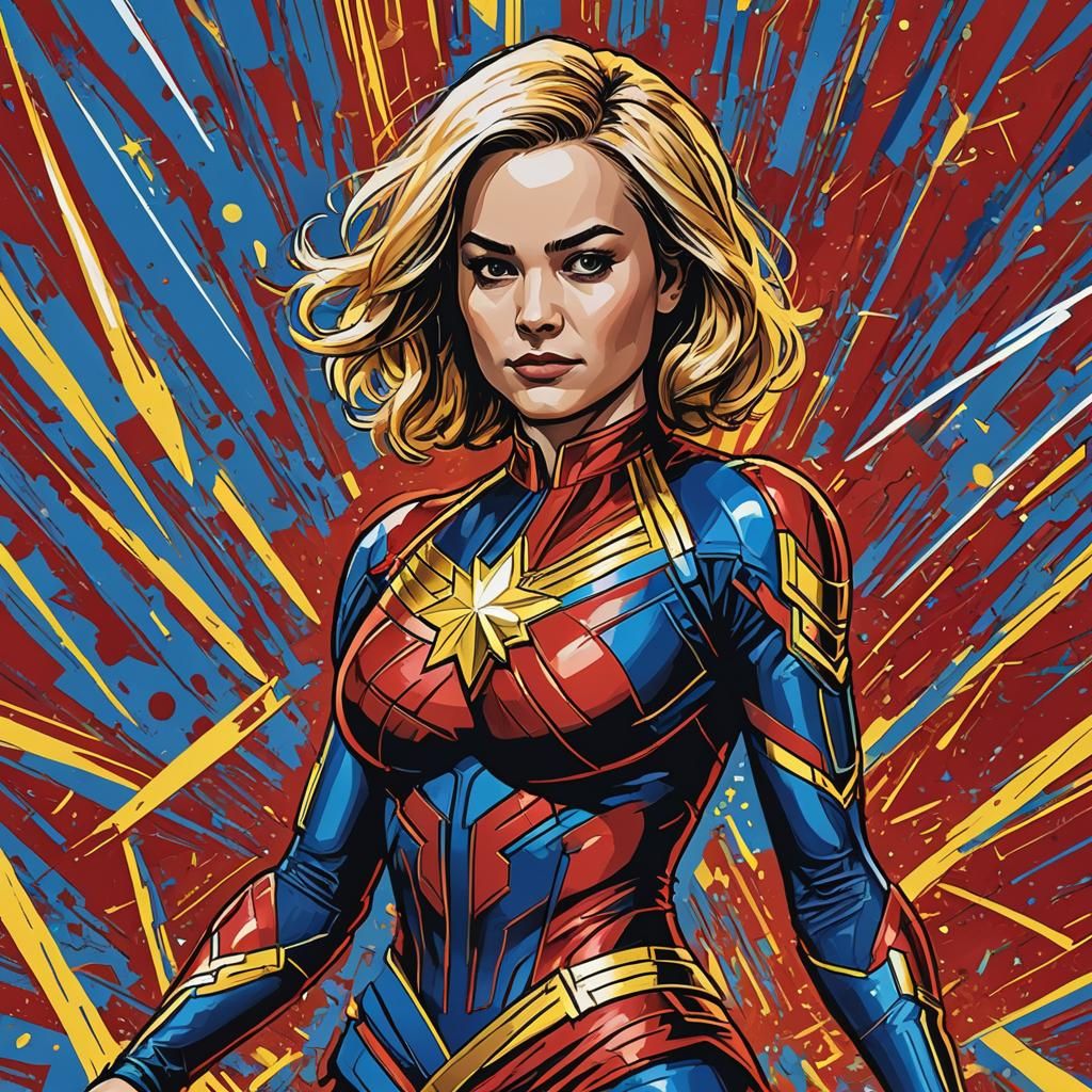 Captain Marvel in Pop Art Style