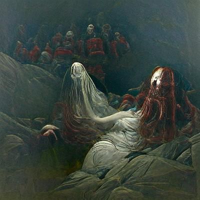 Horrifying Myling Creature in Gothic Horror Style