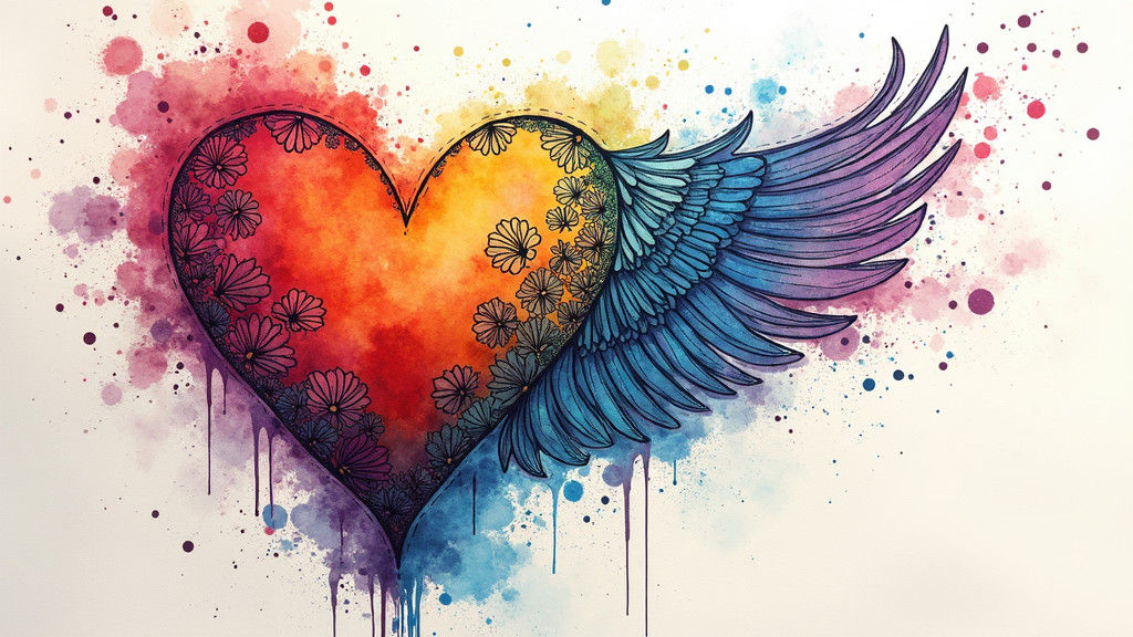 Intricate Illustration with Alcohol Ink and Watercolour