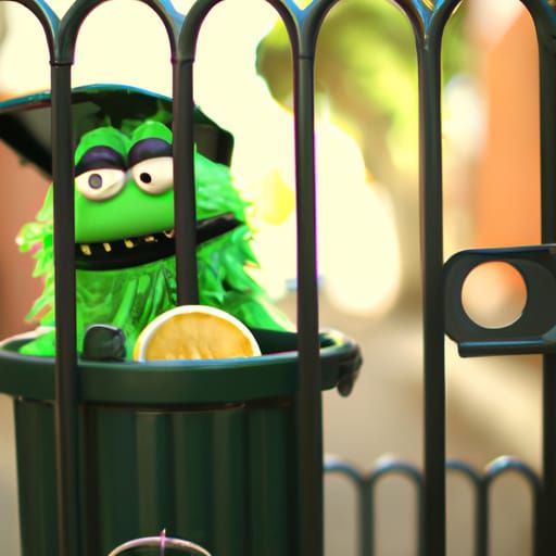 Oscar the Grouch in Jail: Professional Photography