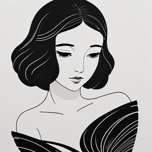 a minimalist line drawing, elegant, subtle, whimsical, maste...