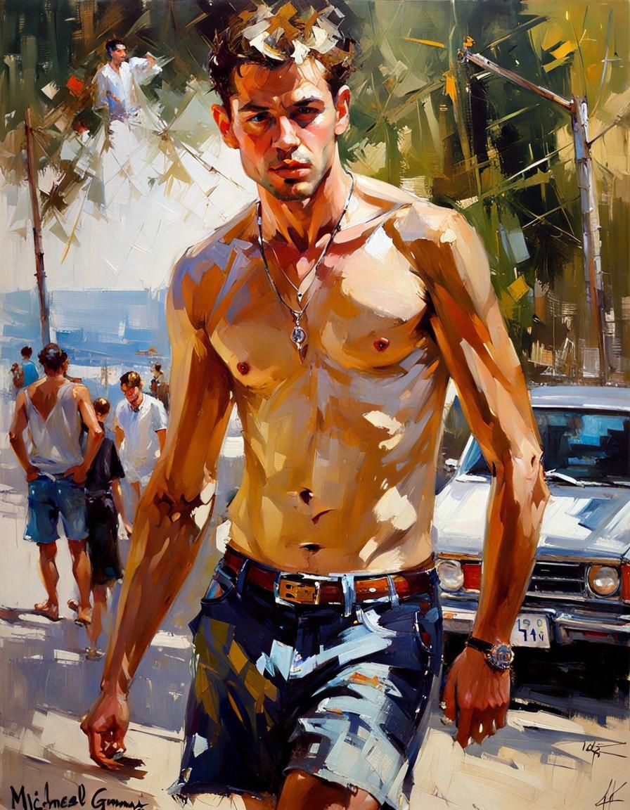 Portrait of a Man in Garmash-Inspired Style