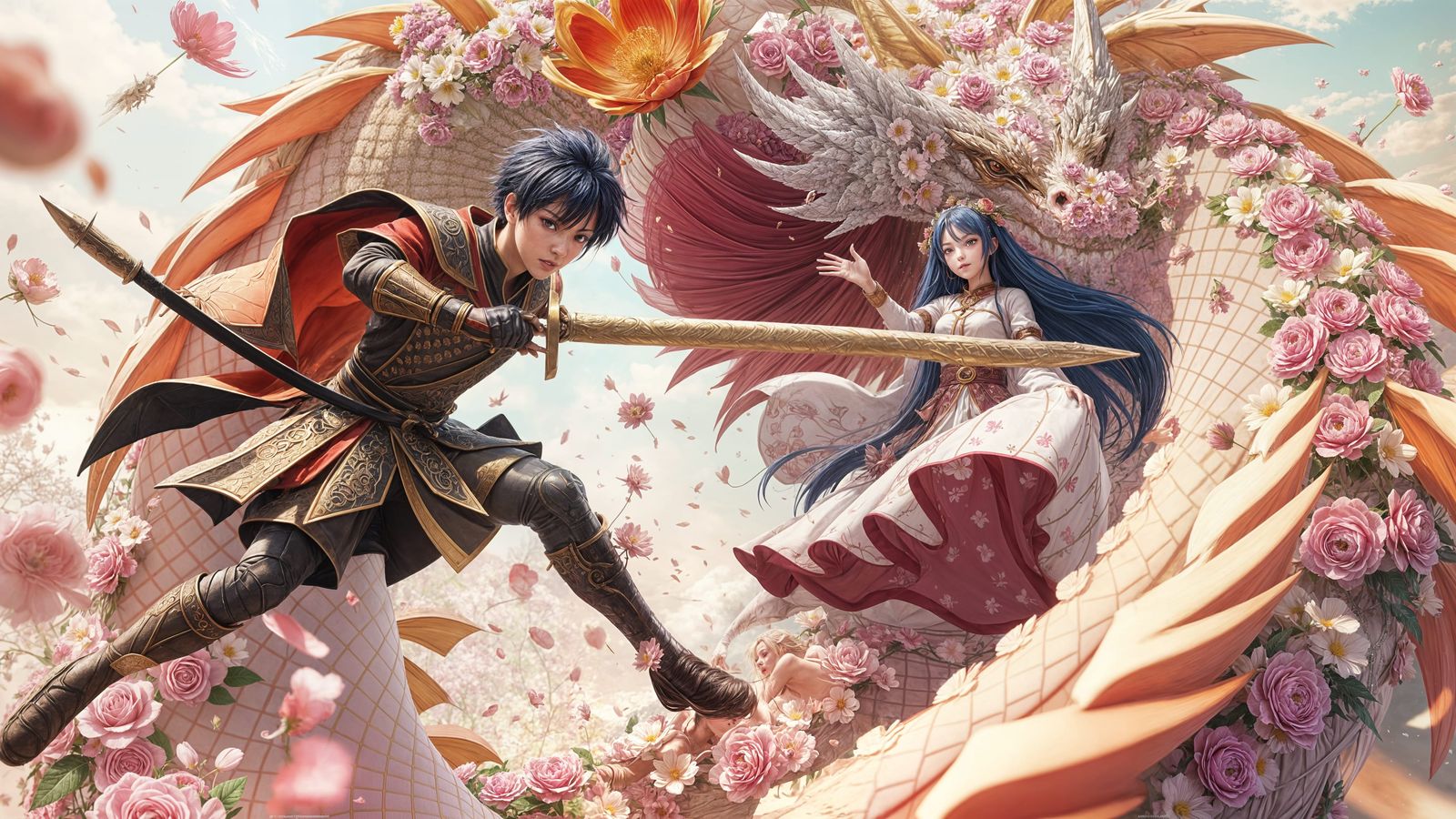 Heroic Young Warrior Rescues Princess from Flower Dragon in ...