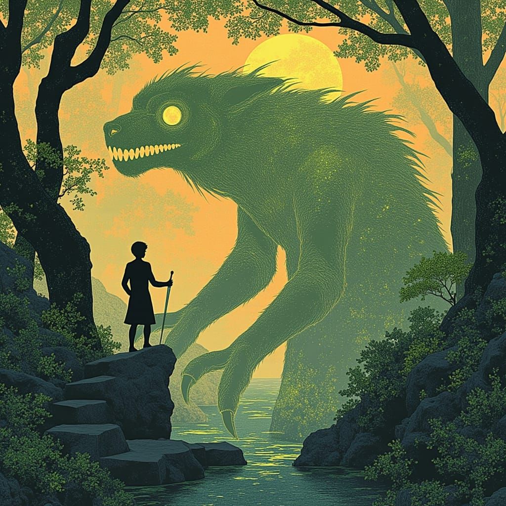 Whimsical Victorian Fantasy Landscape Inspired by Lewis Carr...