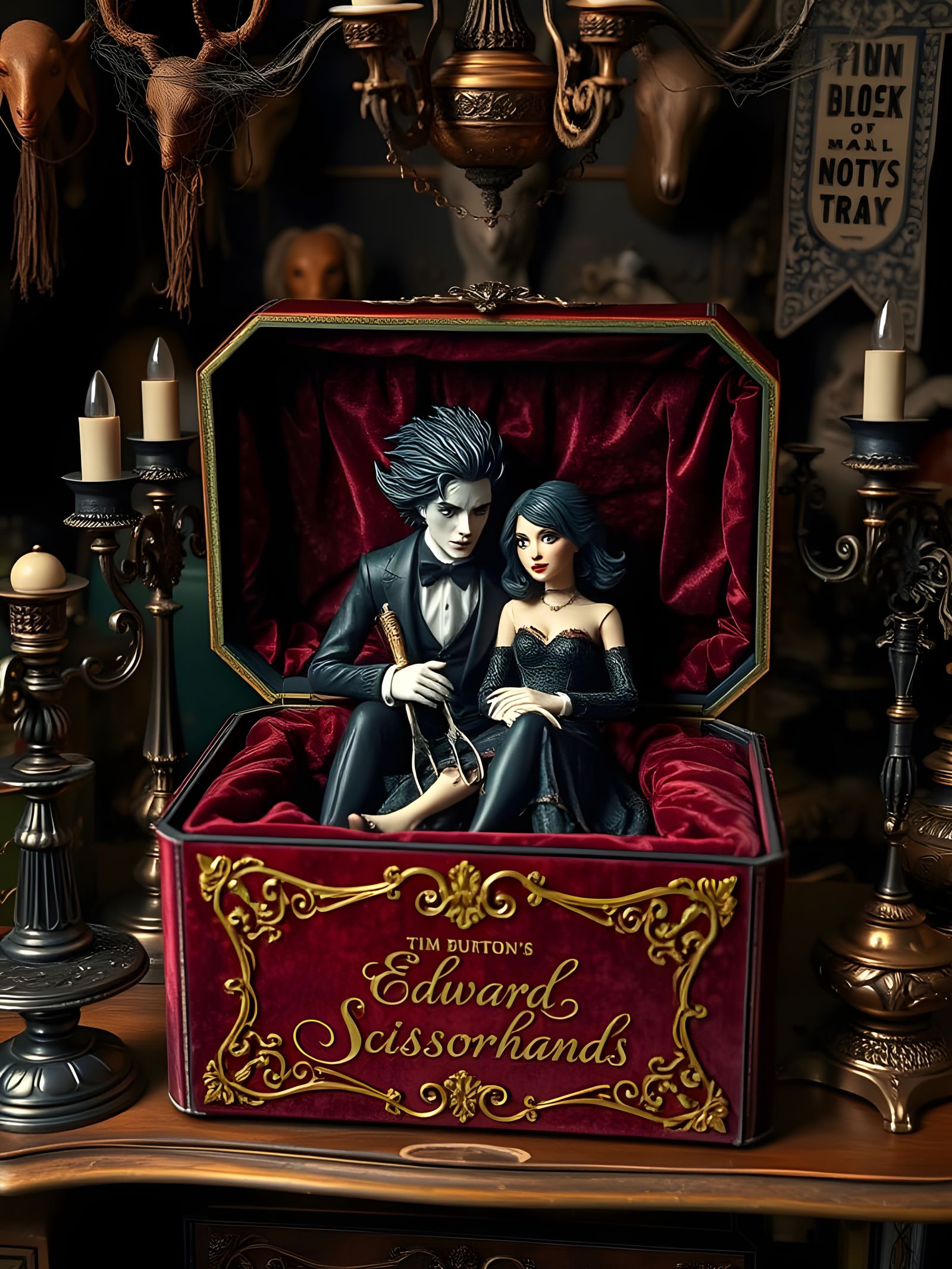 Edward Scissorhands and Kim Boggs in Whimsigoth Merch Store
