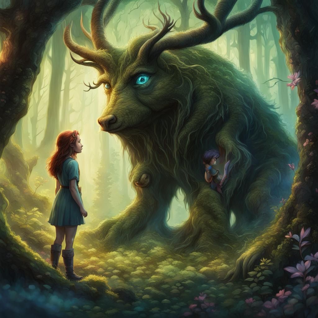 Enchanted Forest Meeting with Magical Creature