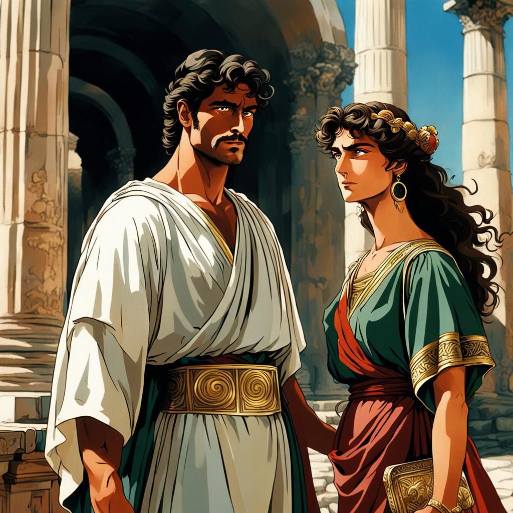 Vaporwave Anime: Ancient Italian Romance in Vivid Detail