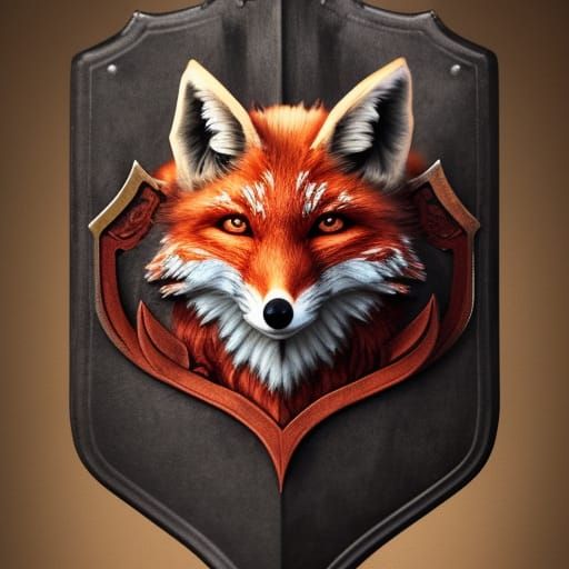 Armored Fox Coat of Arms in Detailed Matte Painting