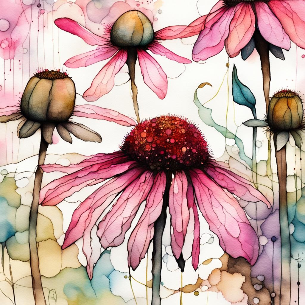 Chibi Mouse in Flower Garden: Art Brut Illustration