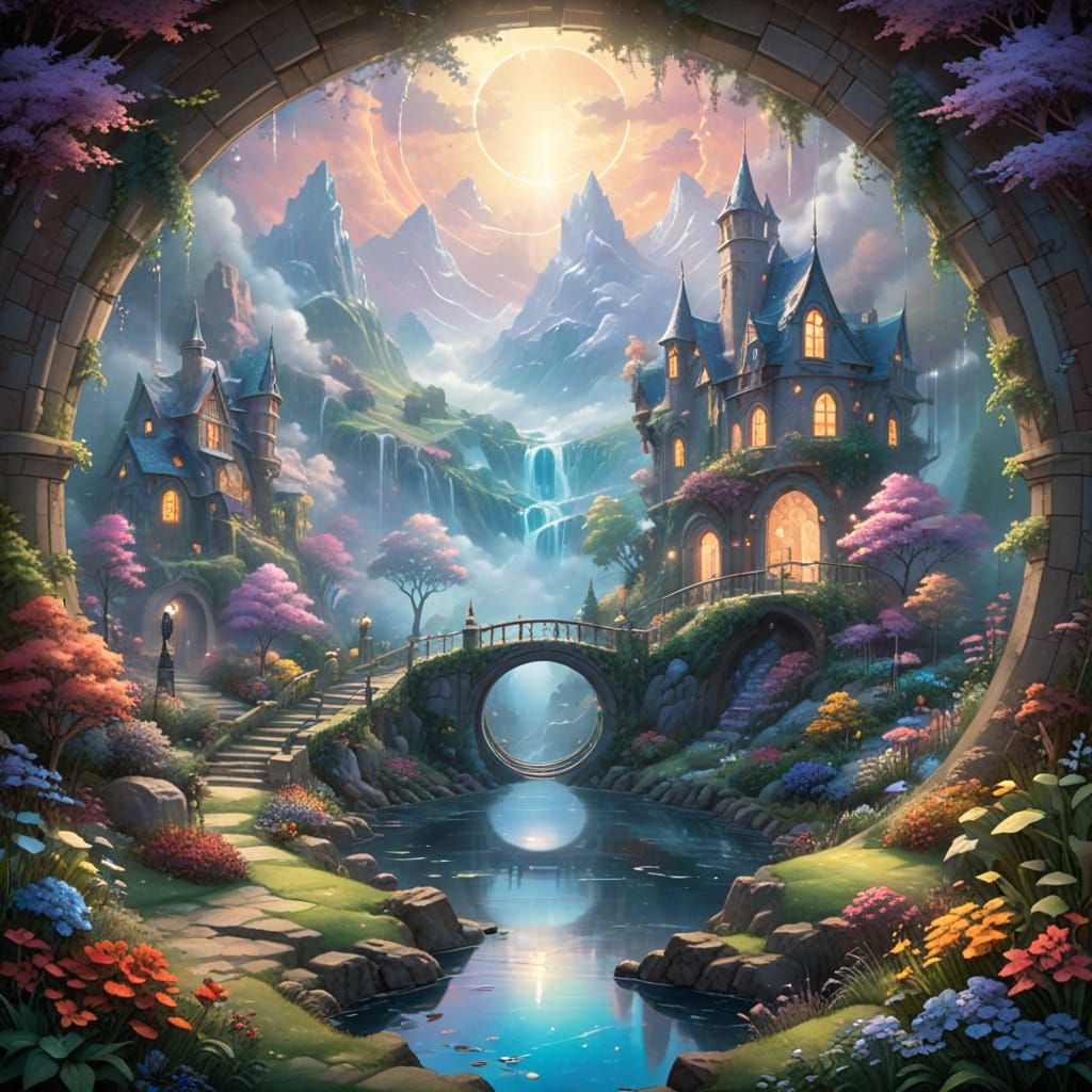 Geometric Design Radiating Fantasy Art