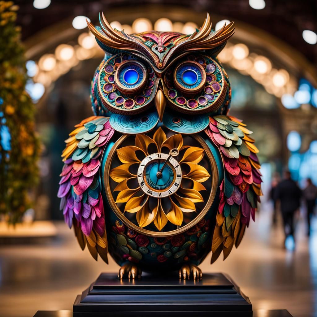 Beautiful metal owl sculpture