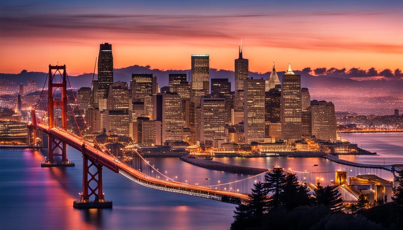 San Francisco Cityscape Skyline Illustration