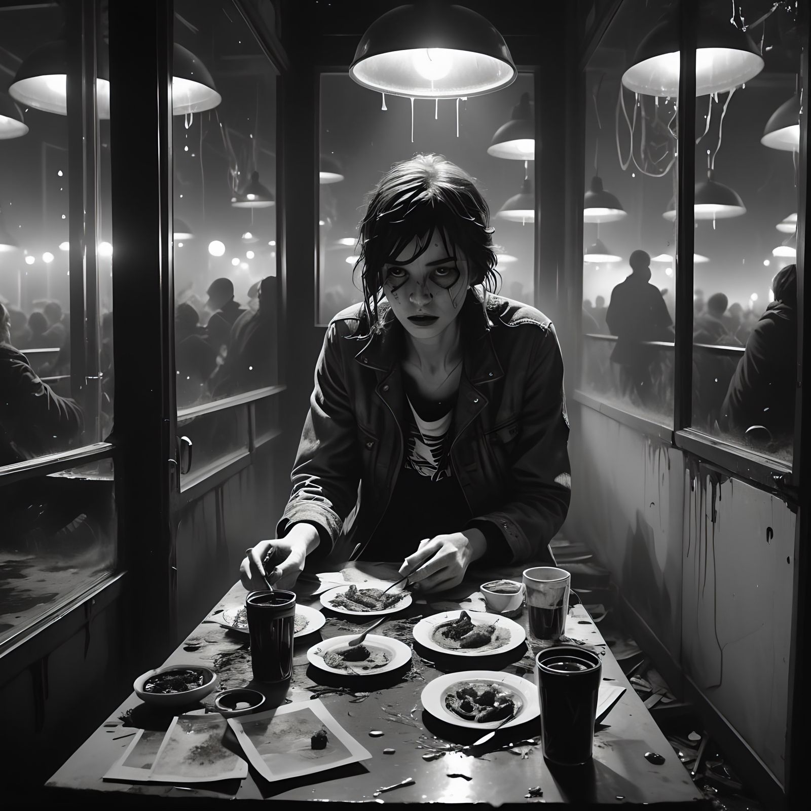 Photorealistic Friends Portrait in Black and White