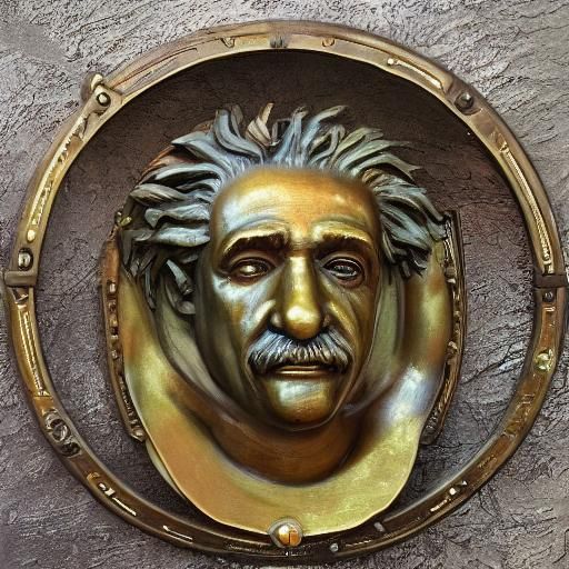 Bronze Einstein Sculpture in Expressionist Style