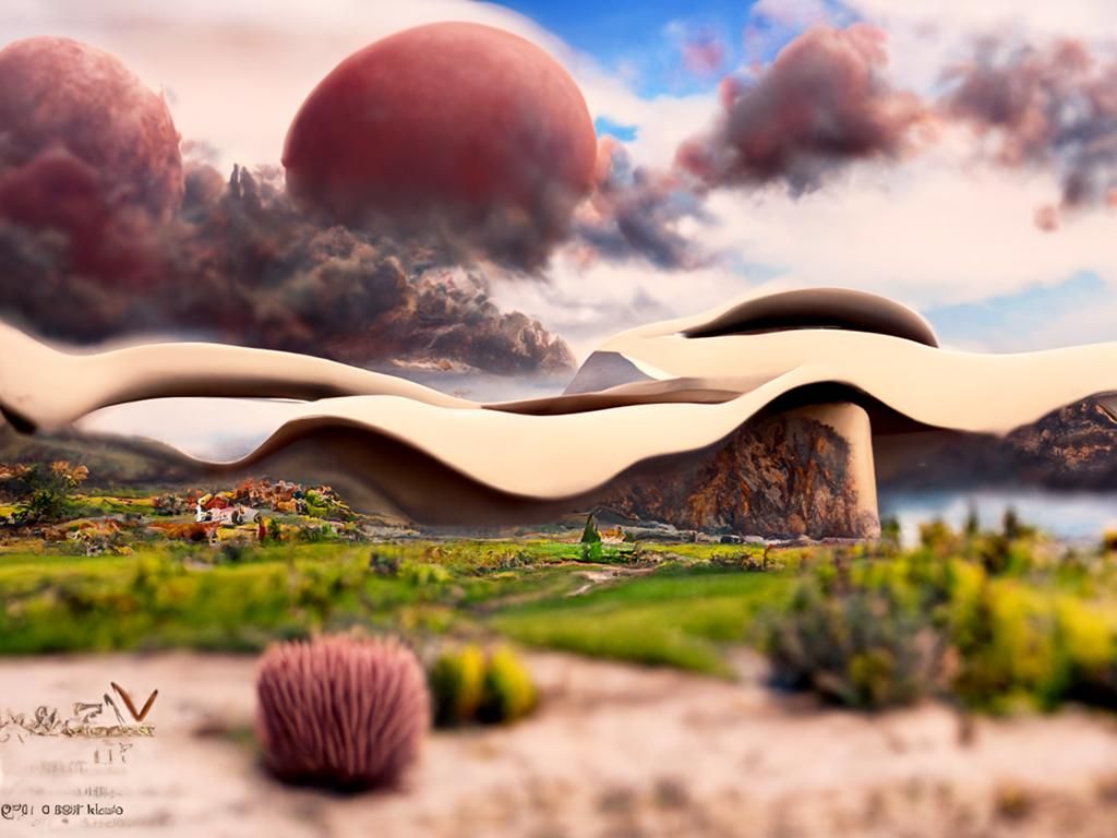 Surreal Landscape Vista in Detailed Painting Style