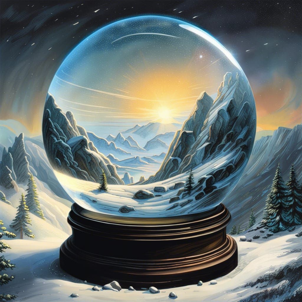 Universe Inside Snow Globe: Romantic Era Style