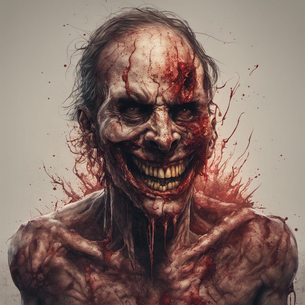 Horror Character with Stitched Corpse: Hyperrealistic Splash...