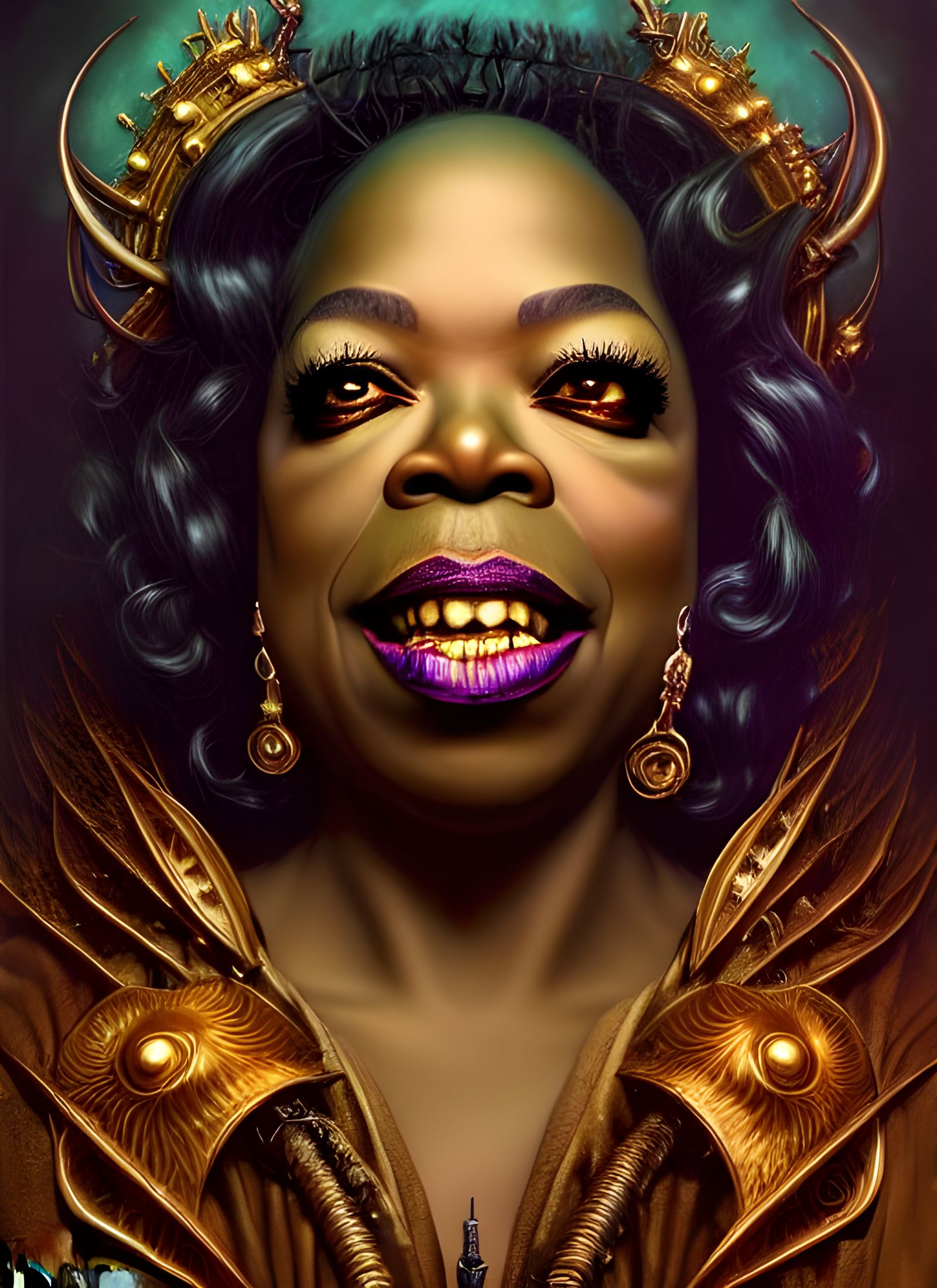 Dark Fantasy Evil Baroness in Eldritch Style