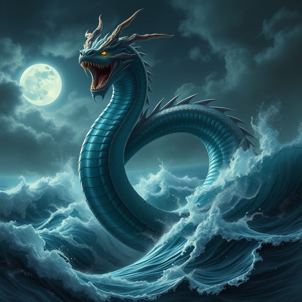 Colossal Sea Serpent Emerges from Ocean Depths