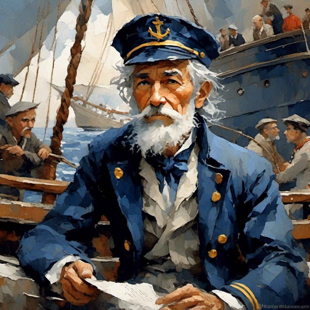 Gracious Sailor in Impressionistic Oil Painting