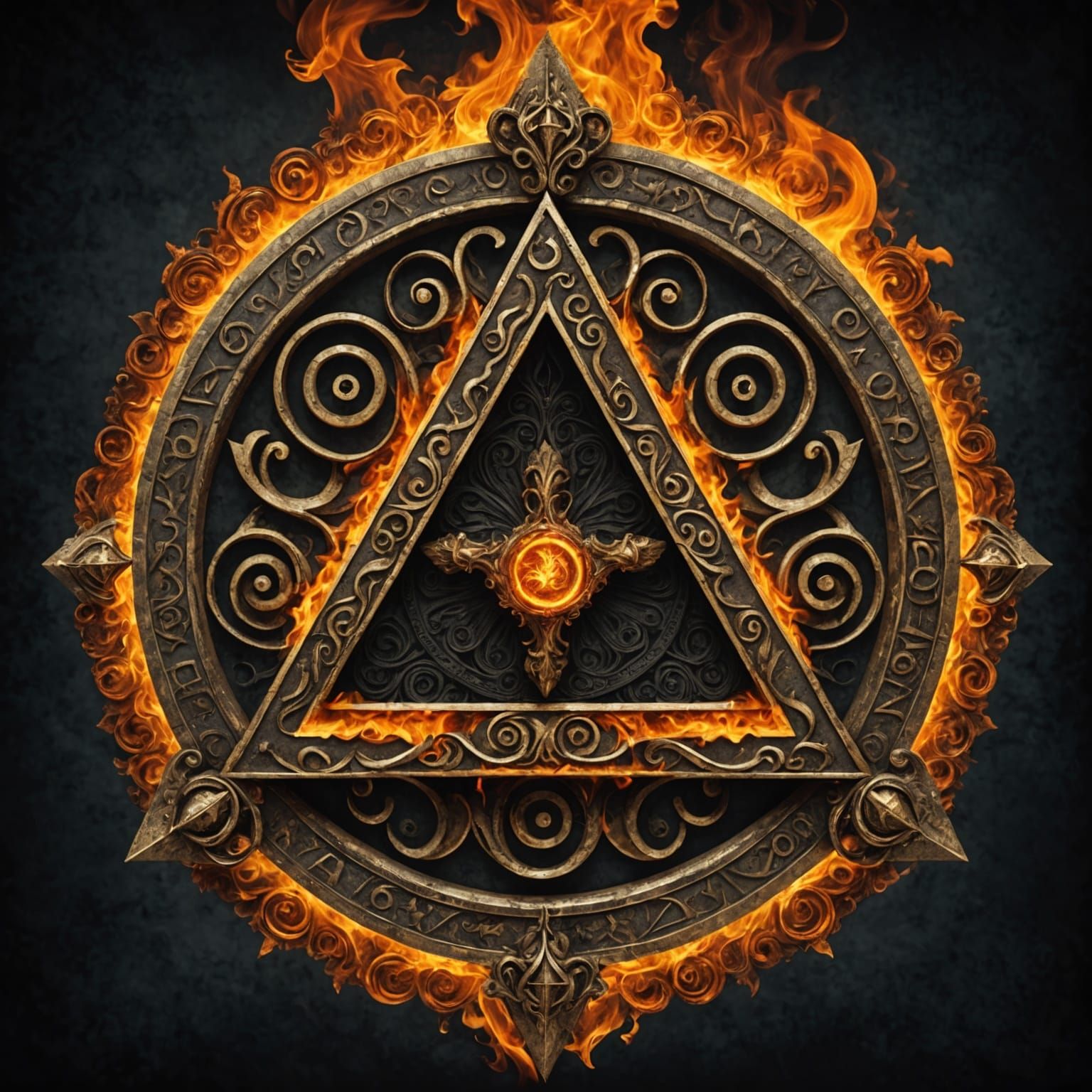 Alchemical Fire Symbol Merged with Aries Sign