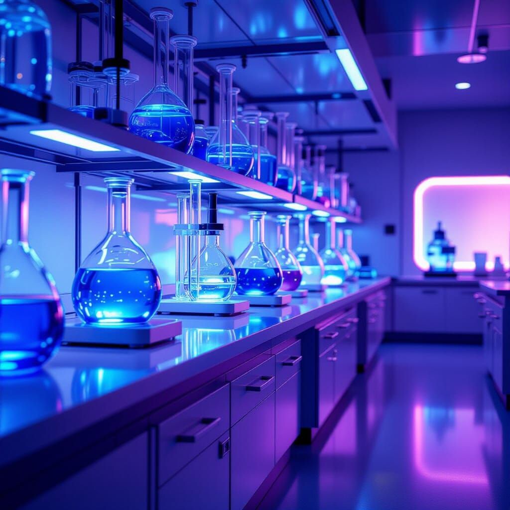 Futuristic Laboratory Interior with Airbrushed Finishes