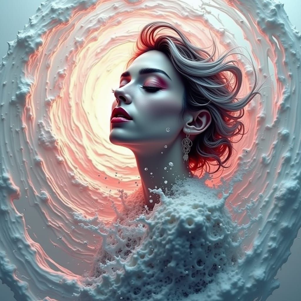 Vibrant Red Abstract Curves and Spirals