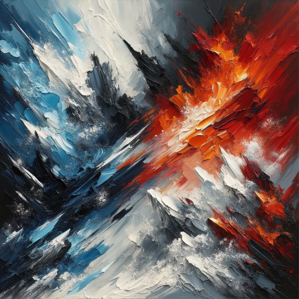 Abstract Expressionist Nature Contrast: Bold Strokes, Vivid ...