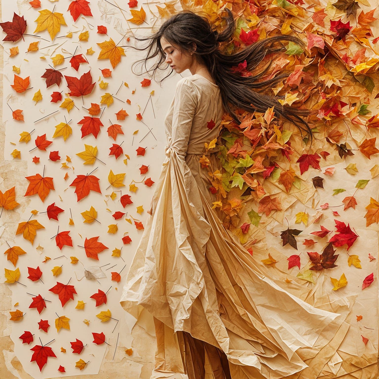 Autumn Leaves Collage Art