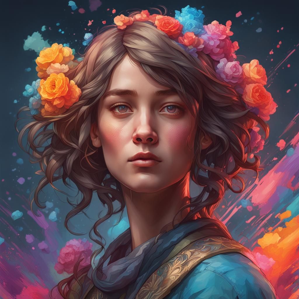 Pinterest as a Person: Concept Art Portrait