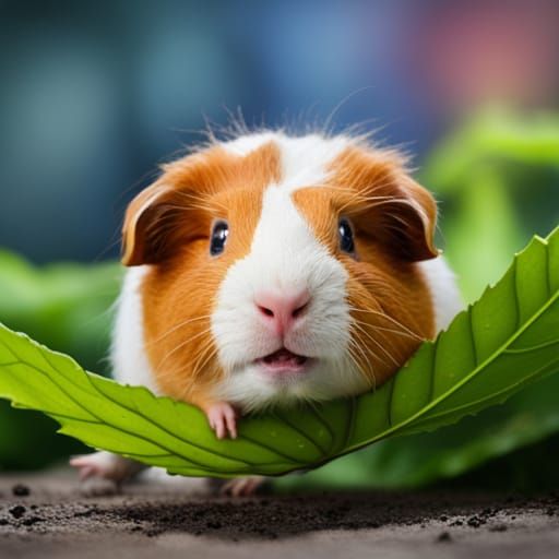 Adorable Guinea Pig in Colorful Graffiti Art