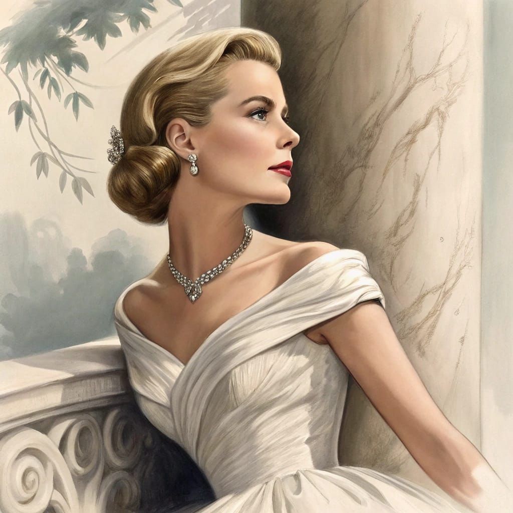 Elegant 1950s Movie Star in Classic Hollywood Style