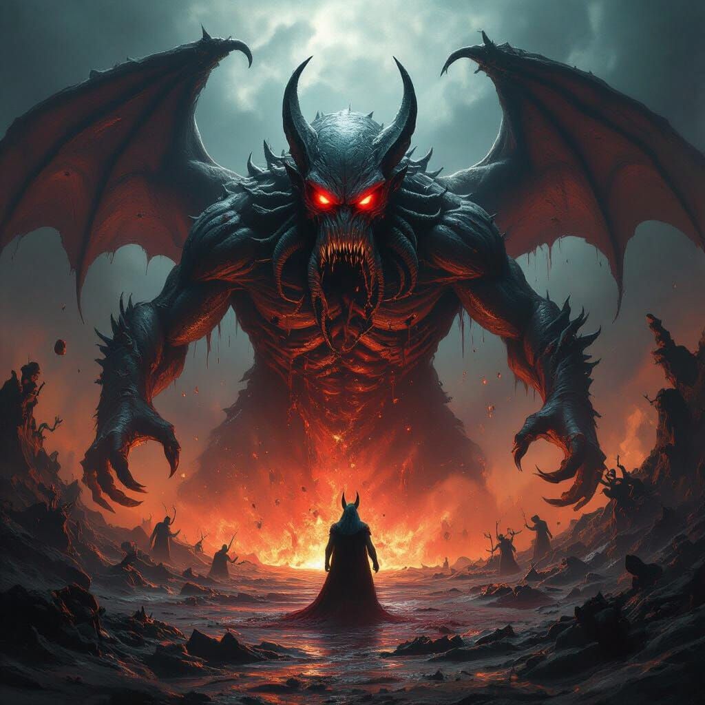 Cthulhu vs Anubis in Epic Dark Fantasy Concept Art