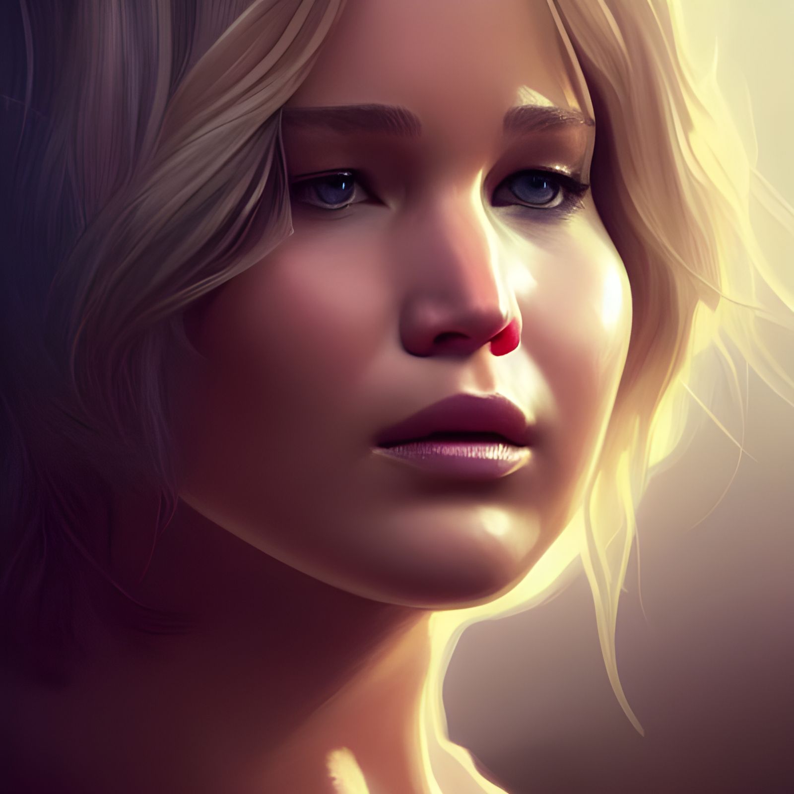 Jennifer Lawrence Portrait in Artstation Style