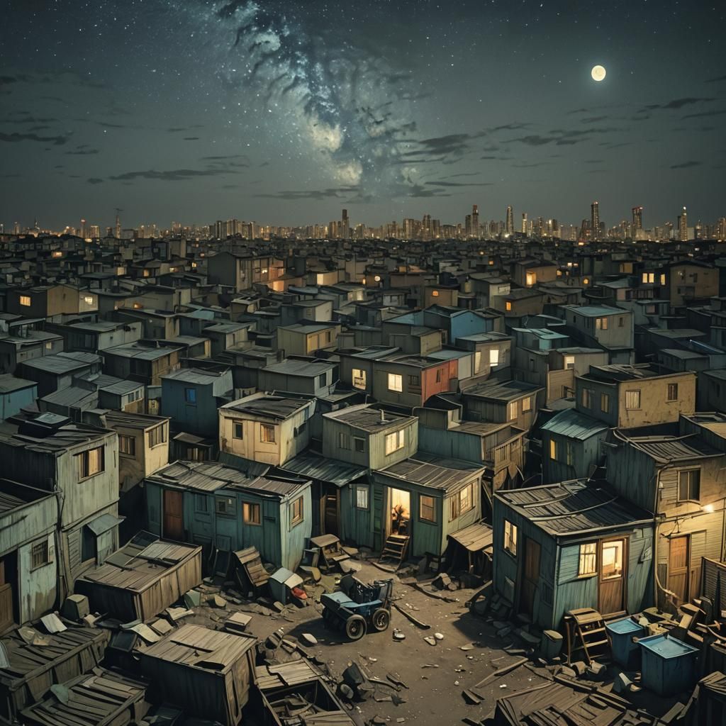 Buenos Aires Slum in Van Gogh Style