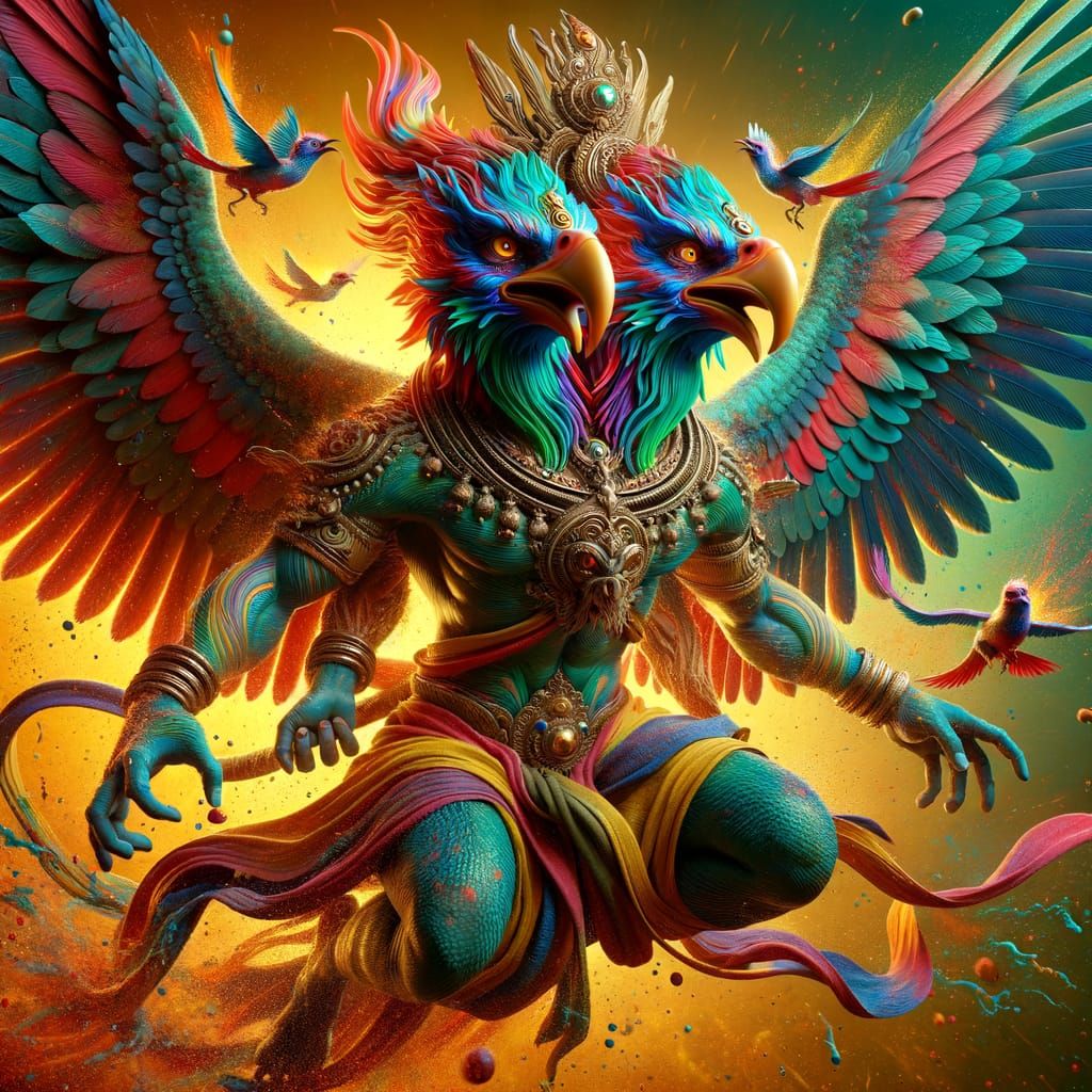 Spectacular 3D Gandaberunda Splash Art