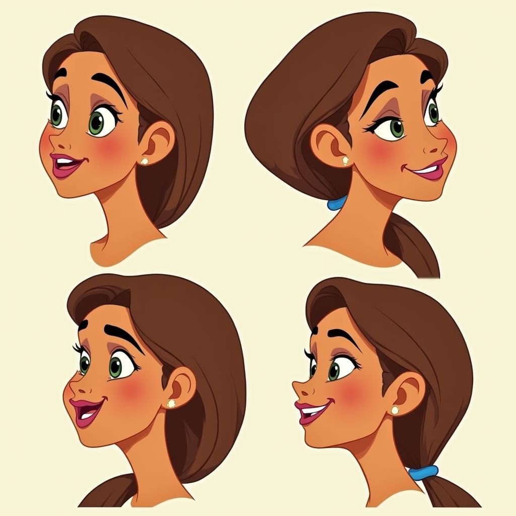 Youthful Disney-Inspired Character with Vibrant Features