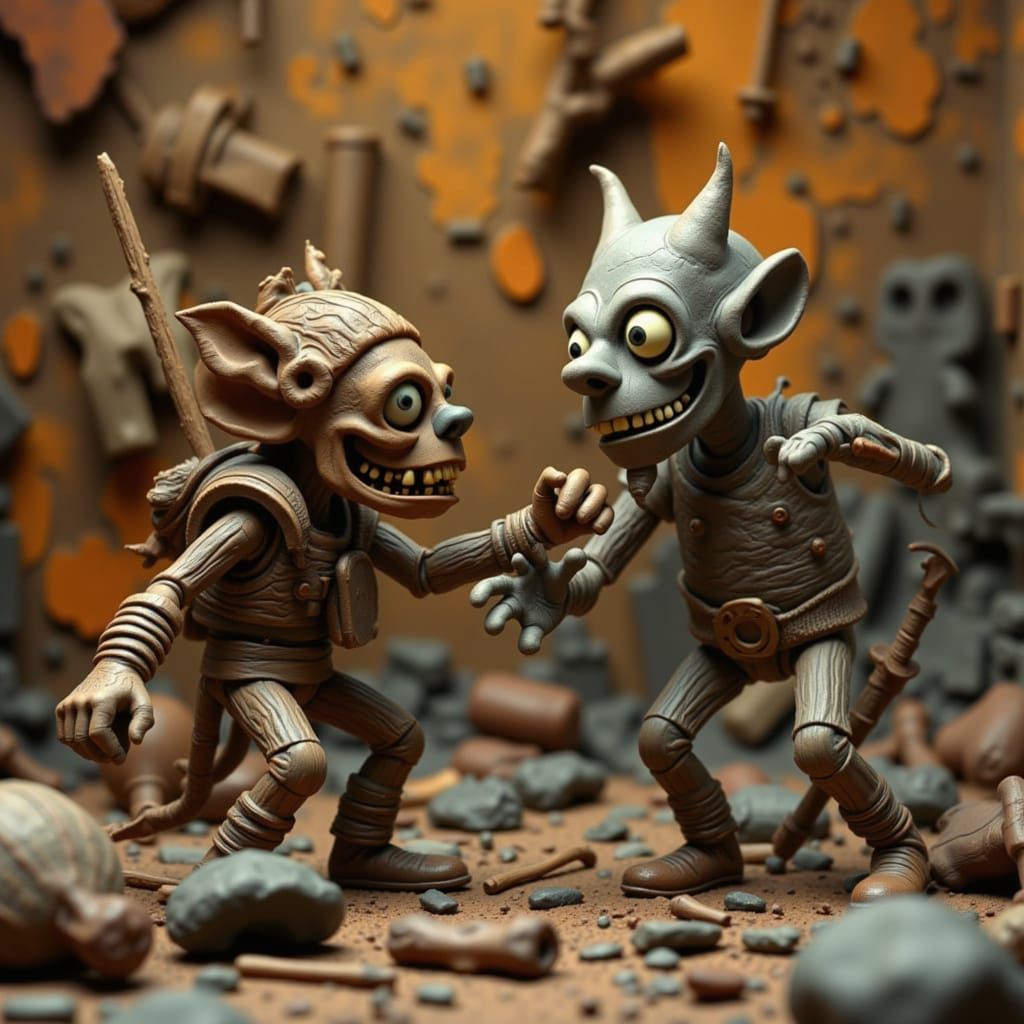 Claymation Warriors Clash in Stop-Motion Battle
