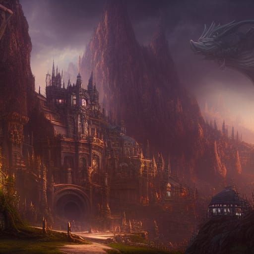 Fantastical Matte Painting with Intricate Details