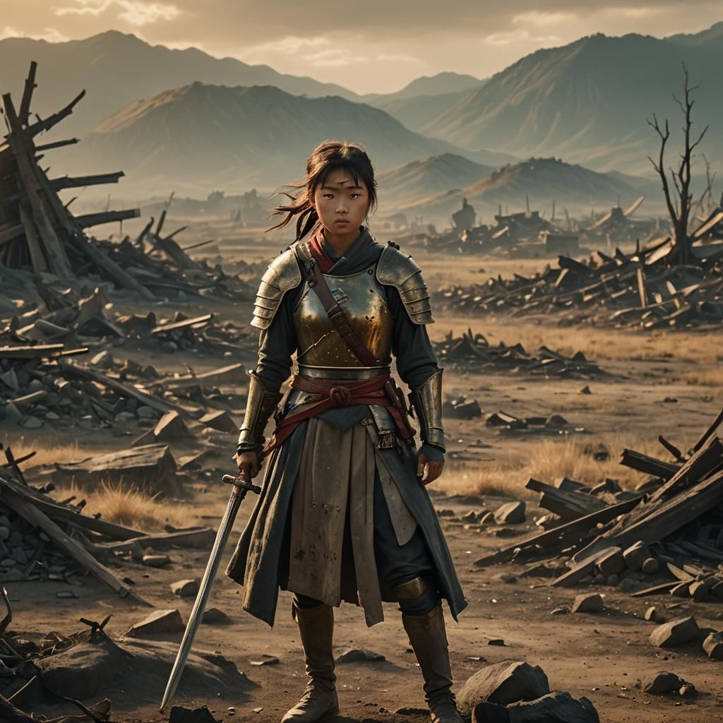 Hatchim the Warrior in a Cinematic Film Still