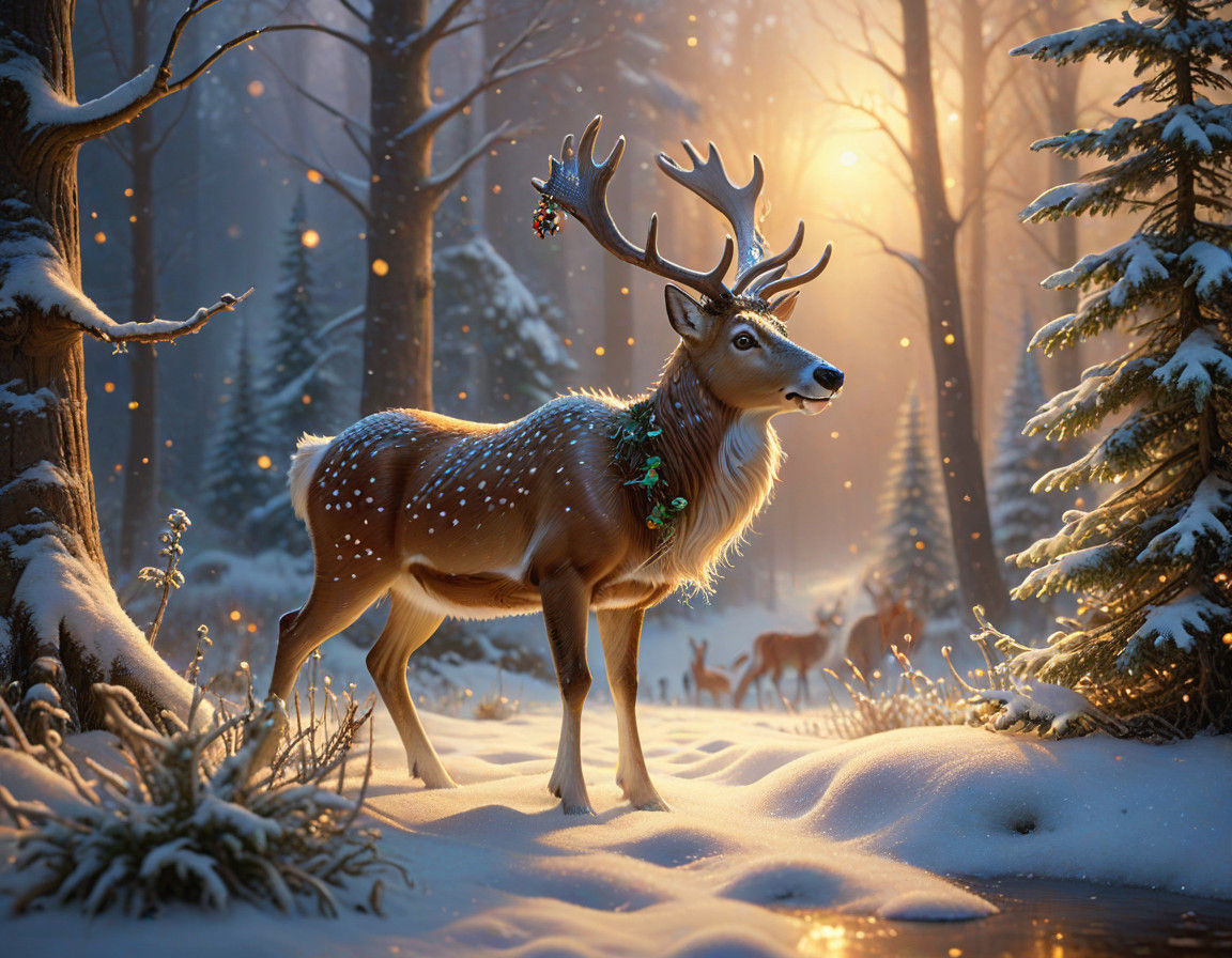 Surreal Winter Wonderland in Oil-Painting Style