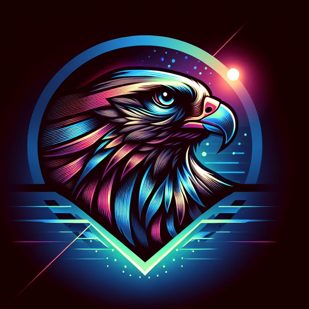 Laser Tag Business Logo: Hyperrealistic Falcon Concept Art