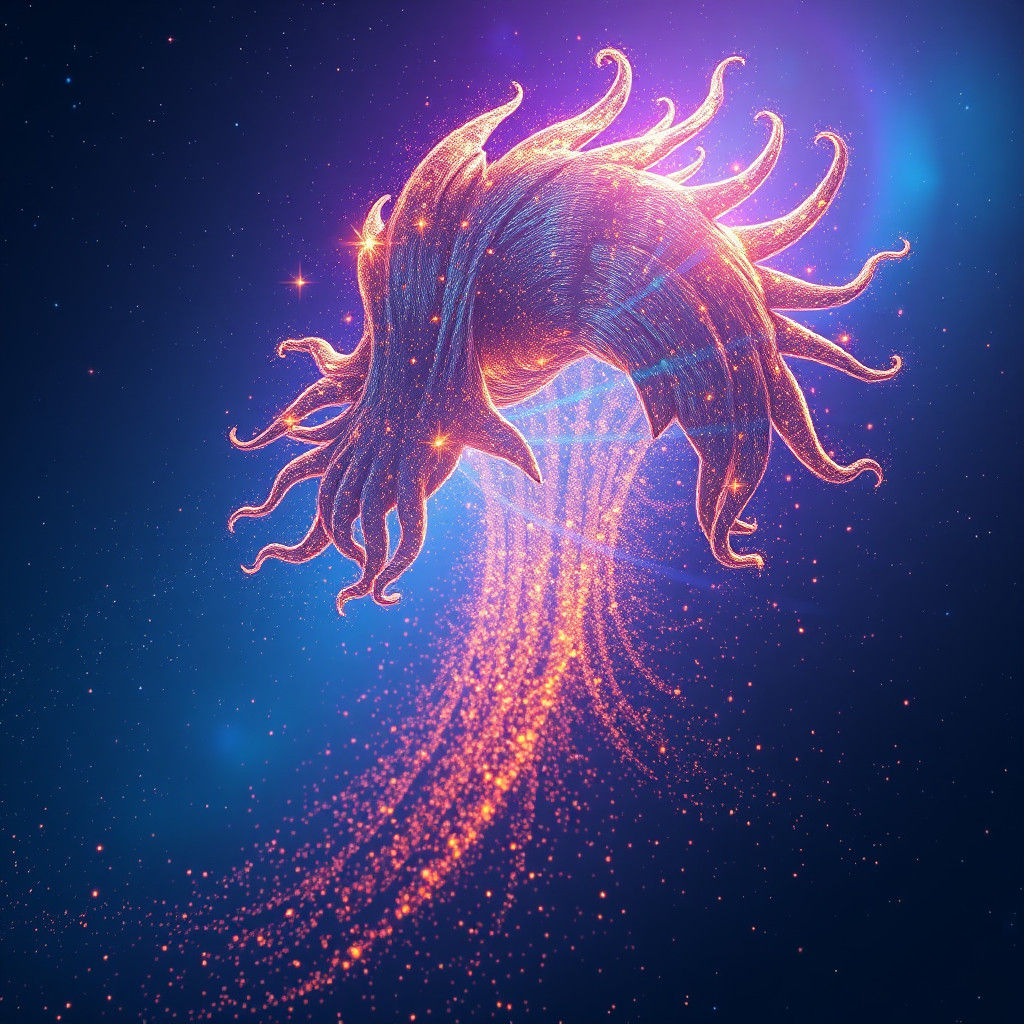 Iridescent Stardust Being in Dreamlike Fantasy Art