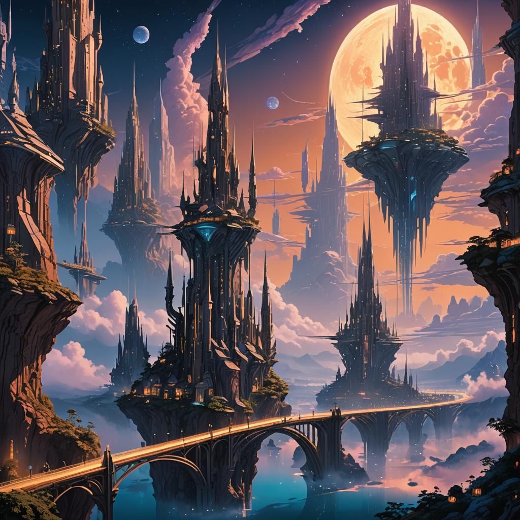 Mystical Floating City Above the Clouds