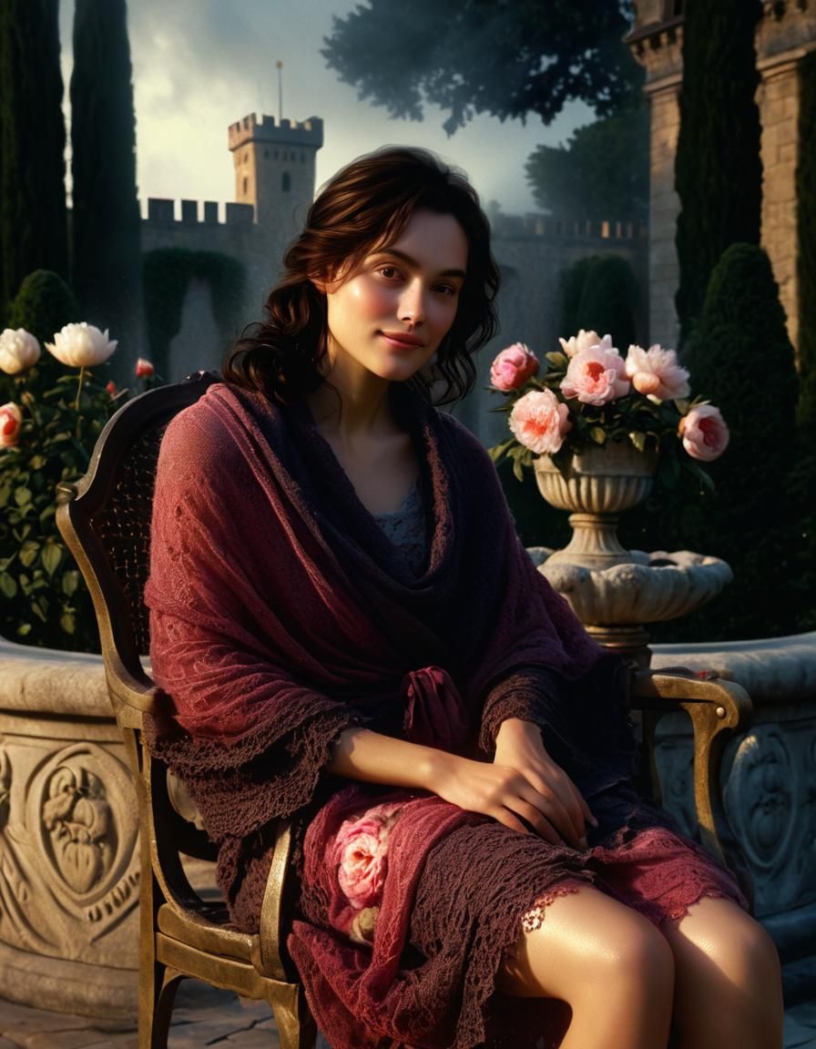 Chiaroscuro Portrait of Woman in Renaissance Style