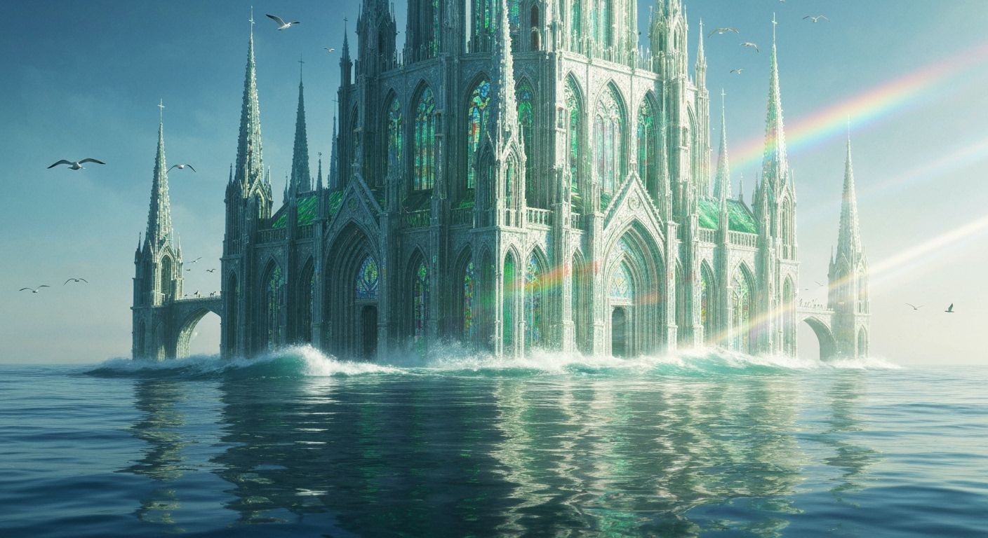 Glowing Sea Glass Cathedral Rises From Ocean