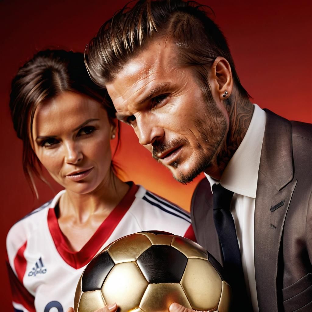 Photorealistic David Beckham Football Close-Up