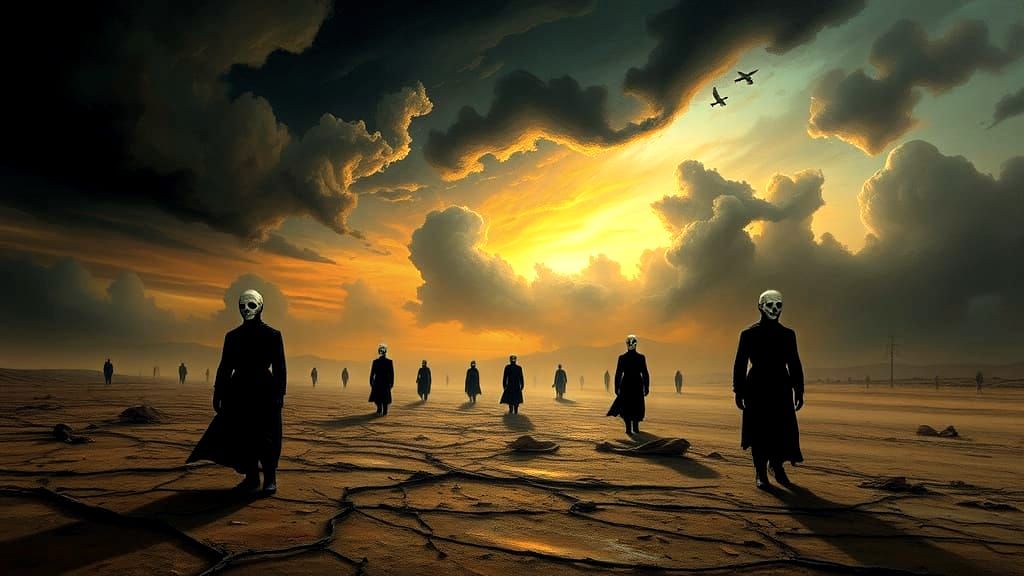 Dystopian Twilight: Surreal Descent into Chaos